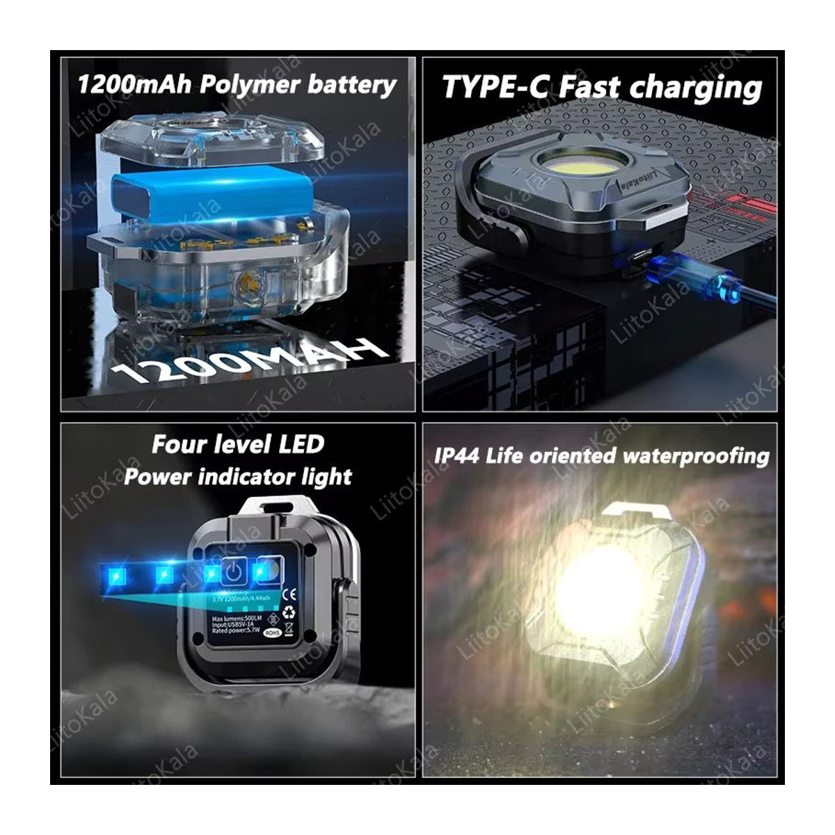 LiitoKala LF-986 Mini-Arbeitsleuchte multifunktionale tragbare Lampe für Outdoor-Camping - Bild 6