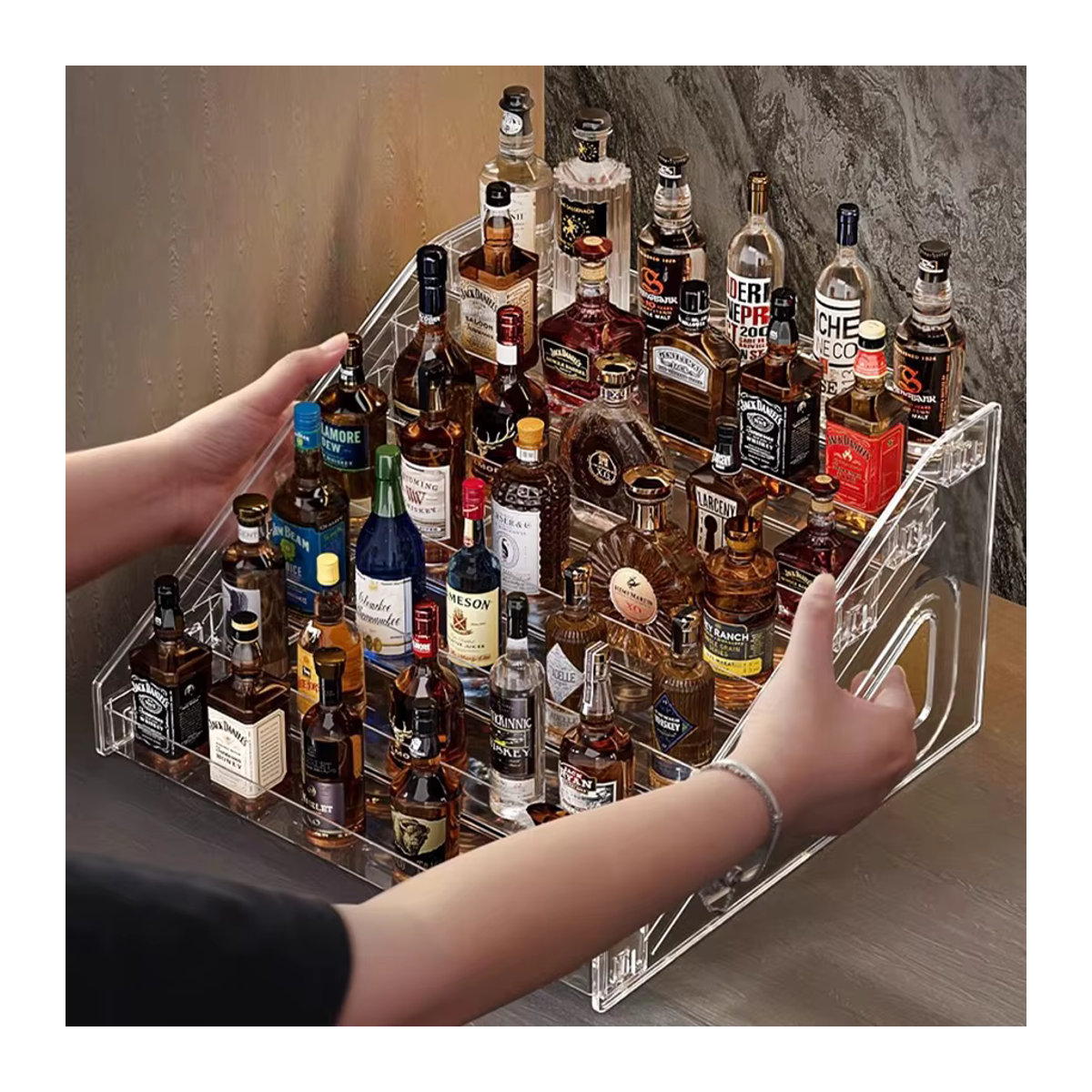Lijiao Mini Weinregal und Weinschrank aus Kunststoff für Rum und Wein - Bild 2