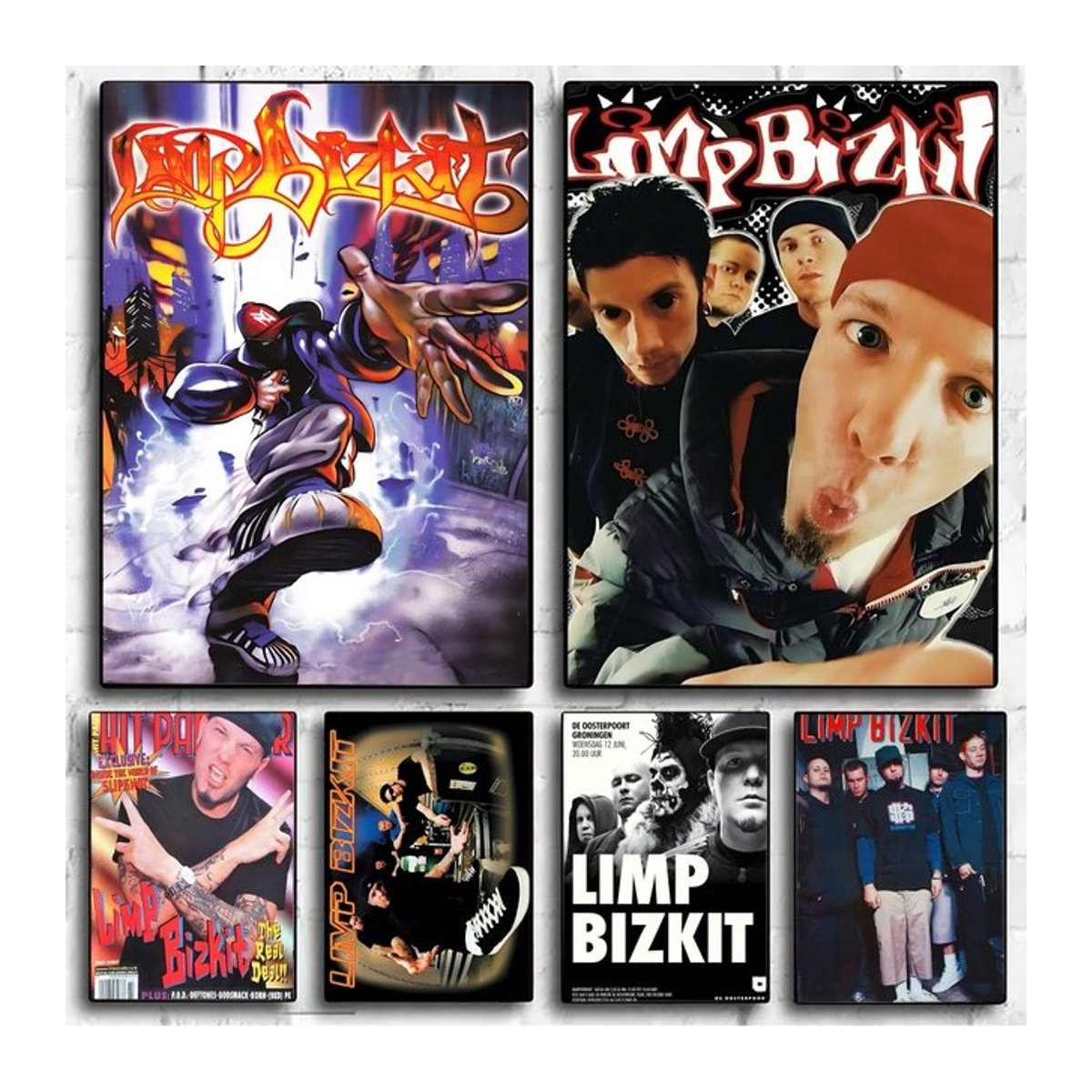Limp Bizkit Vintage Poster aus Papier, mehrfarbig, Hochformat, B: 20 cm, H: 15 cm - Bild 1