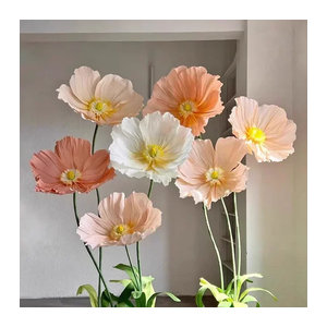 LINANUO Künstliche Mohnblumen aus Papier in Gelb und Mehrfarbig für Hochzeiten und Geburtstage