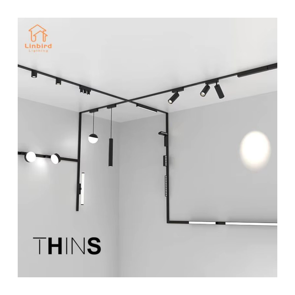 LINBIRD ST1-Serie Magnetische Schienenlampe aus Aluminium, moderne Zellenleuchte in Weiß oder Schwarz - Bild 4
