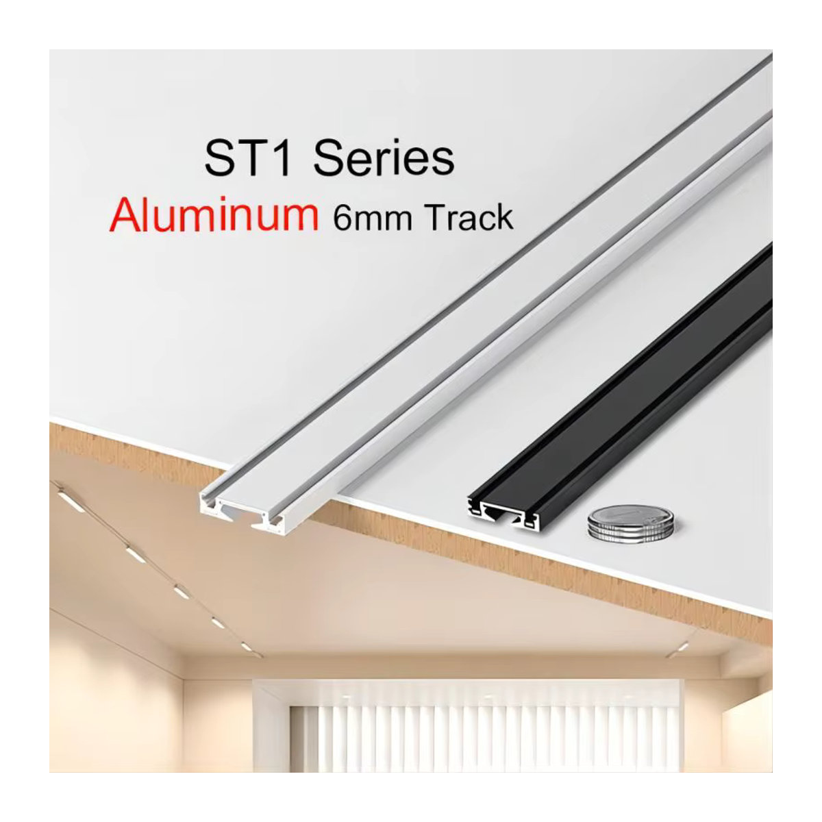 LINBIRD ST1-Serie Ultradünne magnetische Aluminium-Schienenleuchte in Schwarz, 6 mm, modern und minimalistisch - Bild 4