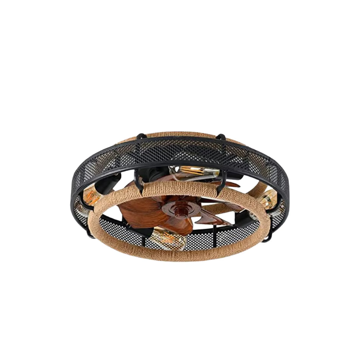 LINCCW LED Deckenventilator im Nordic Design mit Schmiedeeisen-Optik, Schwarz, Kronleuchter für Schlafzimmer und Esszimmer - Bild 6