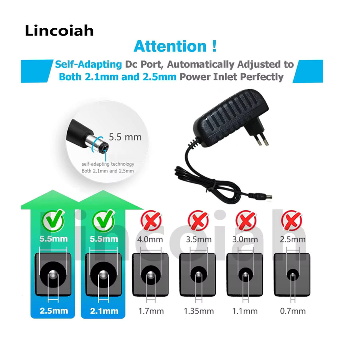Lincoiah Adapter-Ladegerät Schwarz für Dibea F20 MAX, Electrolux PURE Q9, AEG FX9, PF91-6BWF und F9 BedPro Staubsauger, 35V 500mA 0,5A 1A - Bild 2