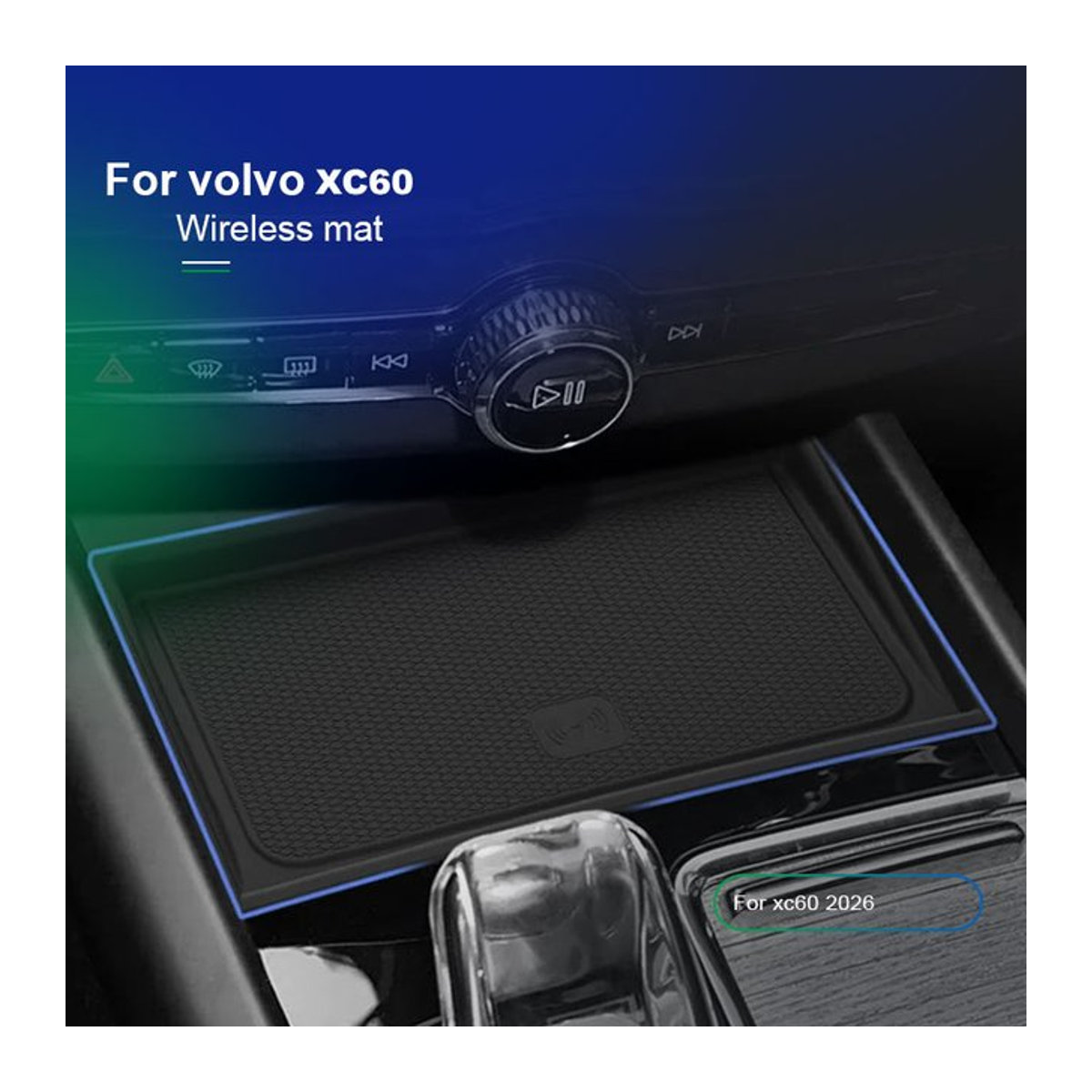 LINGLUYANG Anti-Rutsch- und staubdichtes Silikonpad für die Zentralsteuerung von Volvo 2026 XC60, Schwarz - Bild 1