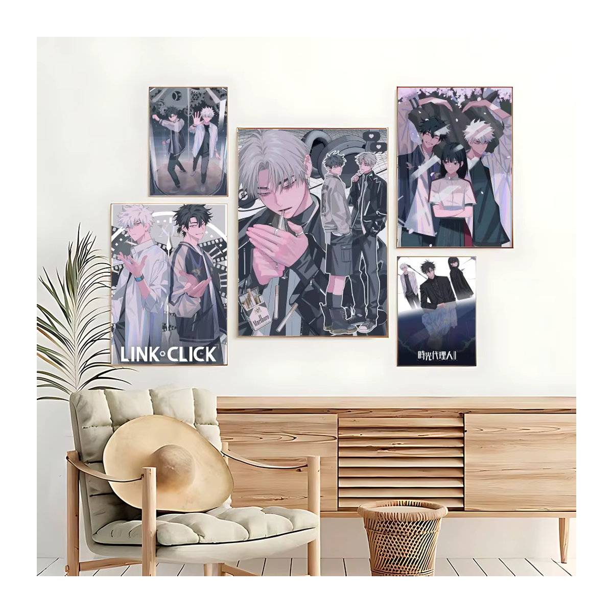 Link Click Anime Poster als Leinwand-Wandkunst für deine Wohnzimmer-Dekoration, mehrfarbig, Hochformat - Bild 4
