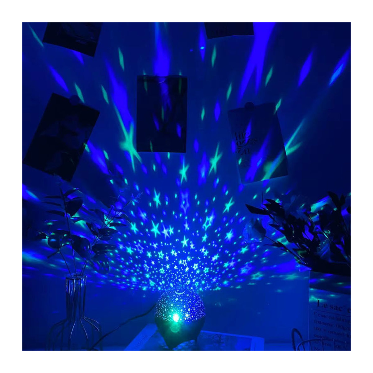 LINYILIGHT LED-Projektorlicht Sternenmond Galaxie RGB-Projektionslampe in Schwarz und Bunt mit USB-Anschluss zur Raumdekoration - Bild 5