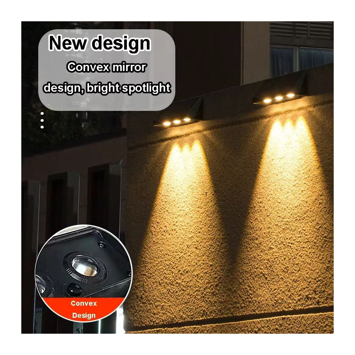 LINYILIGHT Solar-Wandleuchte für den Außenbereich, moderne LED-Lampe in Schwarz, wasserdicht für Veranda, Balkon und Garten - Bild 4
