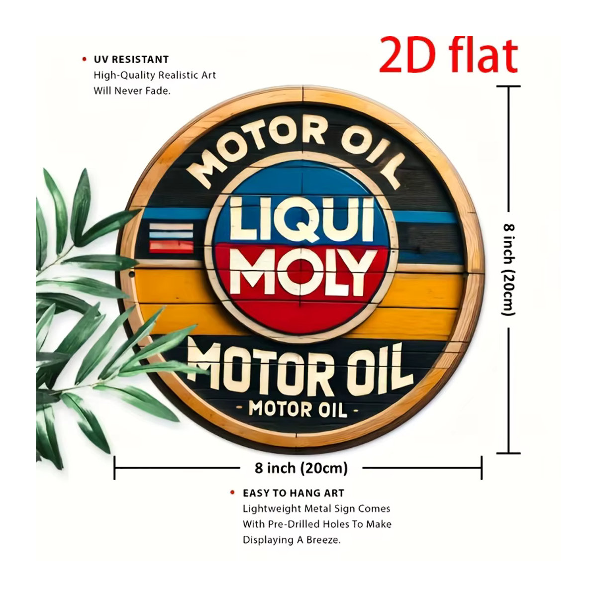 Liqui Moly Vintage Aluminium Motorölschild als Wandkunst im Retro-Stil aus Metall, mehrfarbig - Bild 1