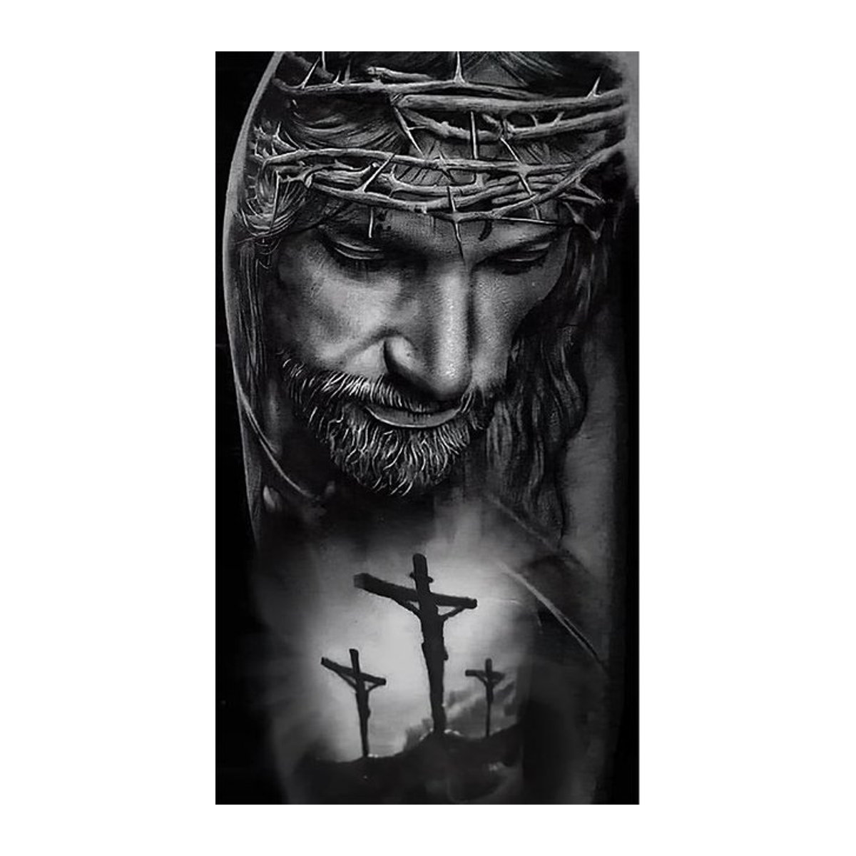 Lisa Gallery Leinwandbild Christus Dornenkrone Porträt in Schwarz und Grau, B: 50 cm, H: 75 cm - Bild 1