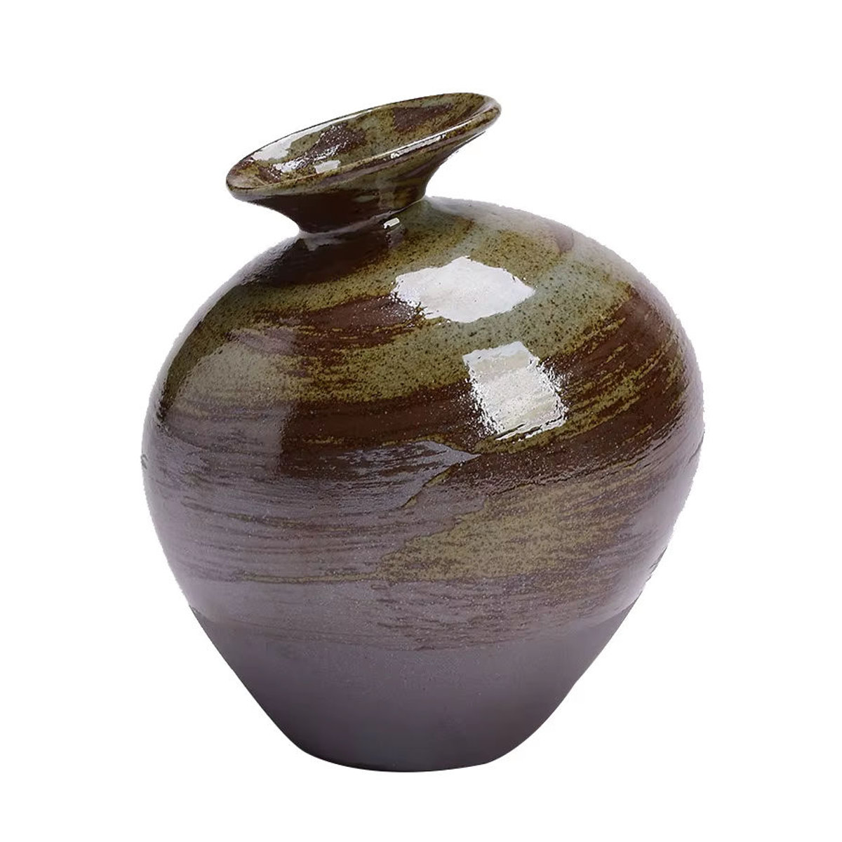 LISM Keramikvase in Braun mit bauchigem und abstraktem Design für minimalistische Tischdekorationen - Bild 3