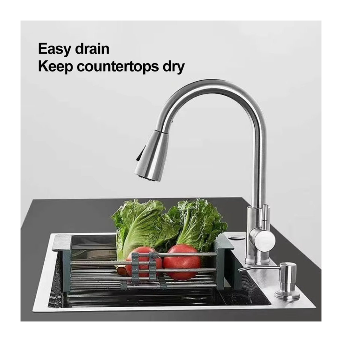 LISM Küchenspüle aus Edelstahl 304 als Unterbau-Einzelwaschbecken in modernem Design, B/T/H: 50 x 40 x 18 cm - Bild 2