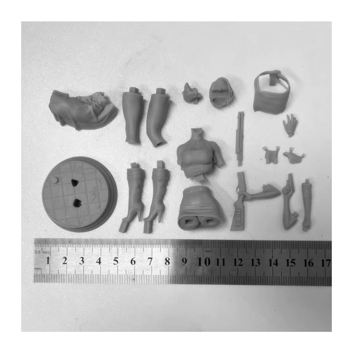 LISM Modell Kit Weibliche Abenteurerin Fantasy Miniatur aus Kunstharz, 1/18 Maßstab, Höhe: 11,5 cm, unbemalt und unmontiert - Bild 3