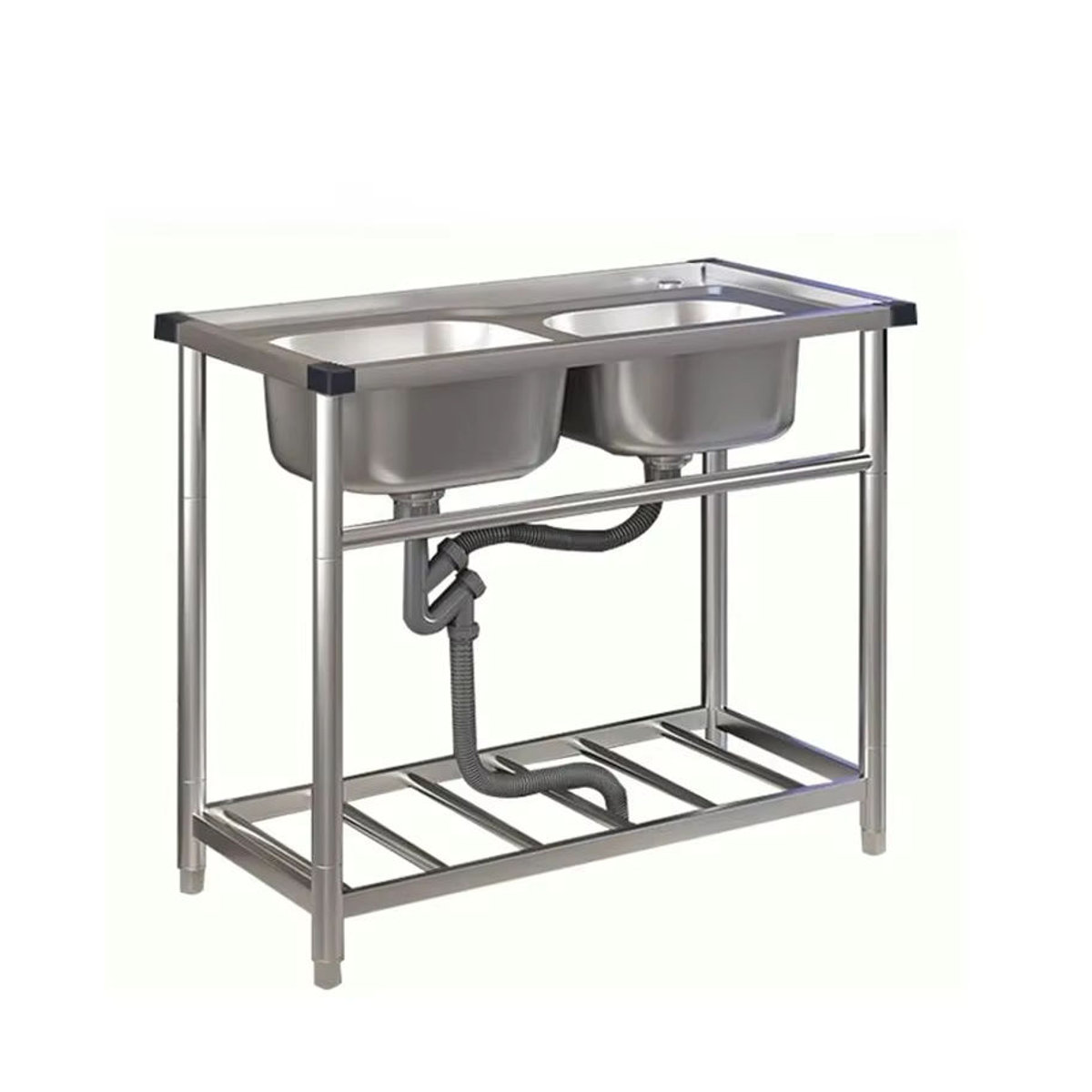 LISM Spülbecken aus Edelstahl 304 im Industrial Design als Einzel- oder Doppelspüle für Küche, Garage oder Waschküche inklusive Halterung - Bild 5