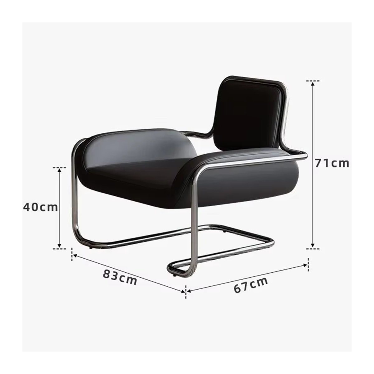 LISM Wohnzimmer Stuhl im skandinavischen Design aus Metall in Schwarz - Bild 4