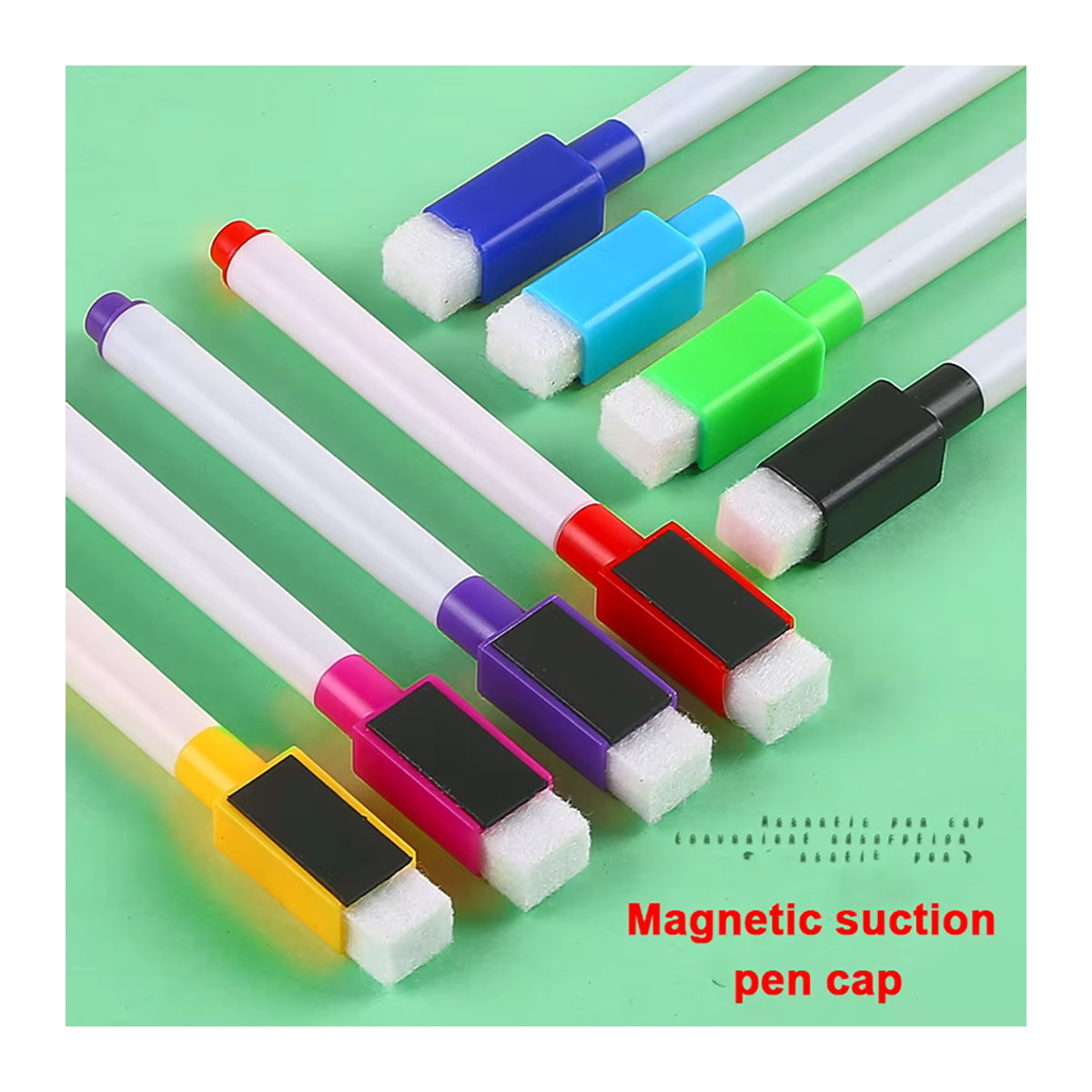 LIT-ONTNMA 8-Farben-Magnetset mit Whiteboard-Stiften, Rundspitze, mehrfarbig, trocken abwischbare Marker für Kinder - Bild 2