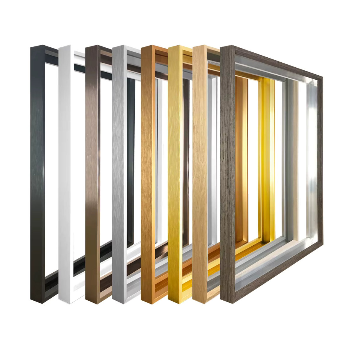 Little PP Außenrahmen aus Aluminiumlegierung für 35x35 cm Leinwand und Ölgemälde in Gold, quadratisch zur Wandmontage - Bild 2