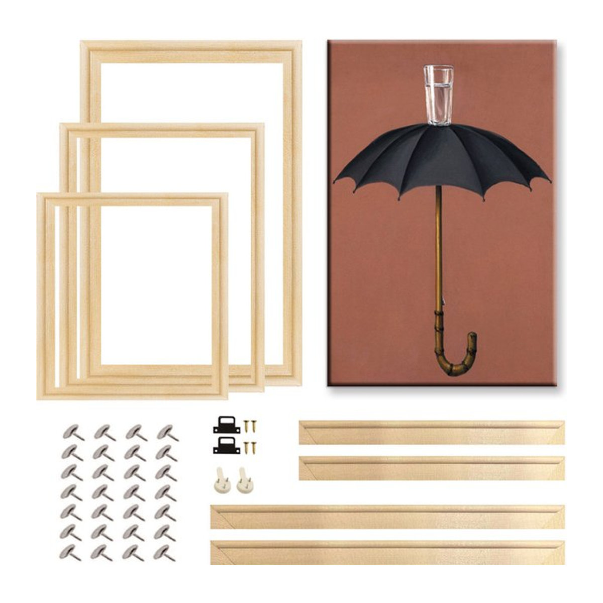 Little PP Bilderrahmen aus Holz in Braun für Wandmontage, Rechteckig, Breite: 55 cm, Höhe: 75 cm - Bild 1