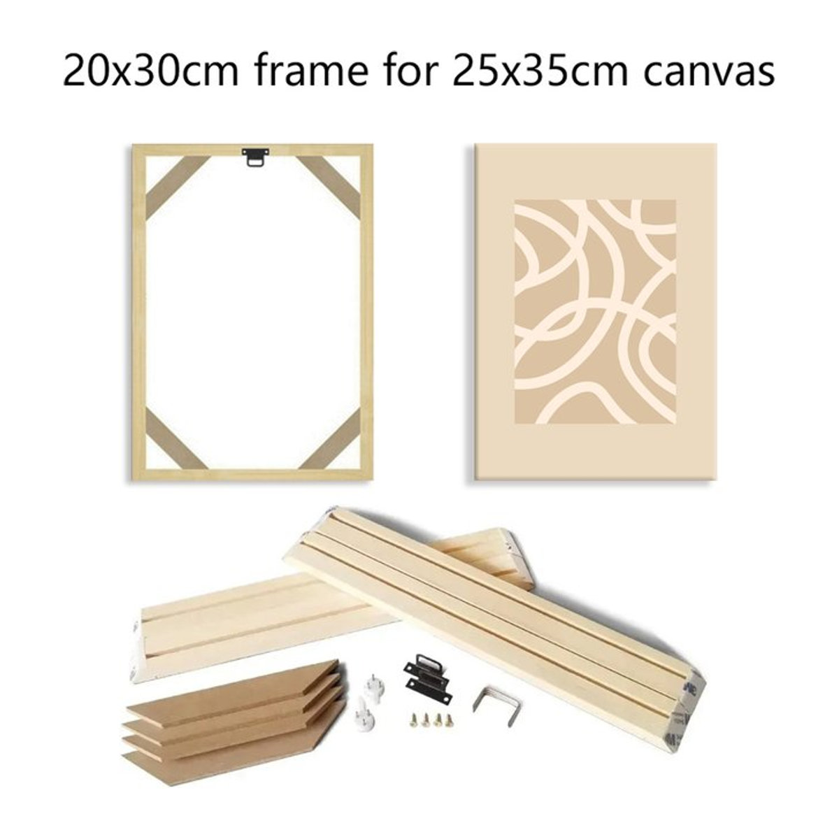 Little PP DIY Holzrahmen für Leinwanddrucke und Diamantmalerei, beige, B/H: 25 x 35 cm - Bild 1