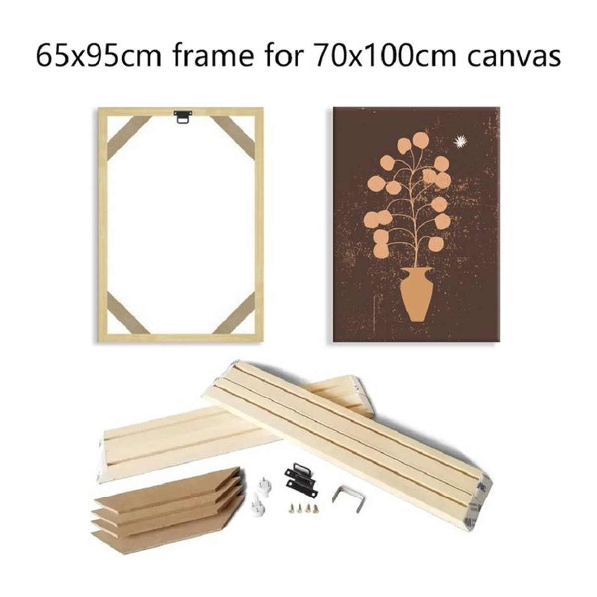 Little PP Holzrahmen für Leinwanddrucke und Diamant-Malerei, beige, B/H: 65 x 95 cm, passend für 70 x 100 cm Bilder und Poster - Bild 1
