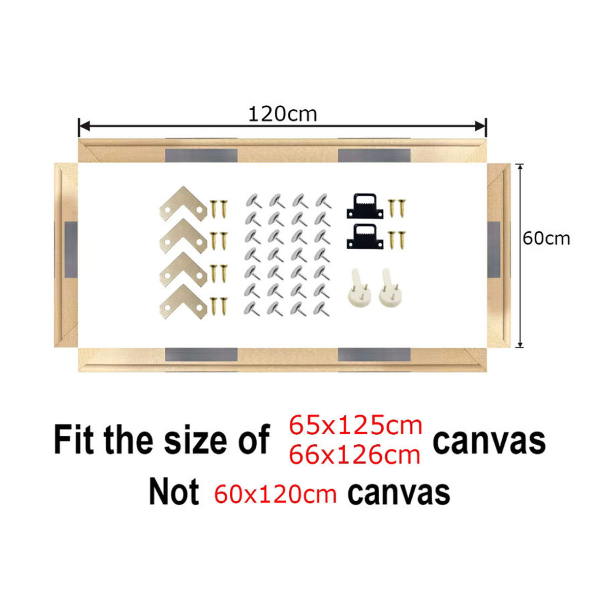 Little PP Holzrahmen in Beige für Leinwand und Diamantmalerei, B/H: 60 x 120 cm - Bild 2