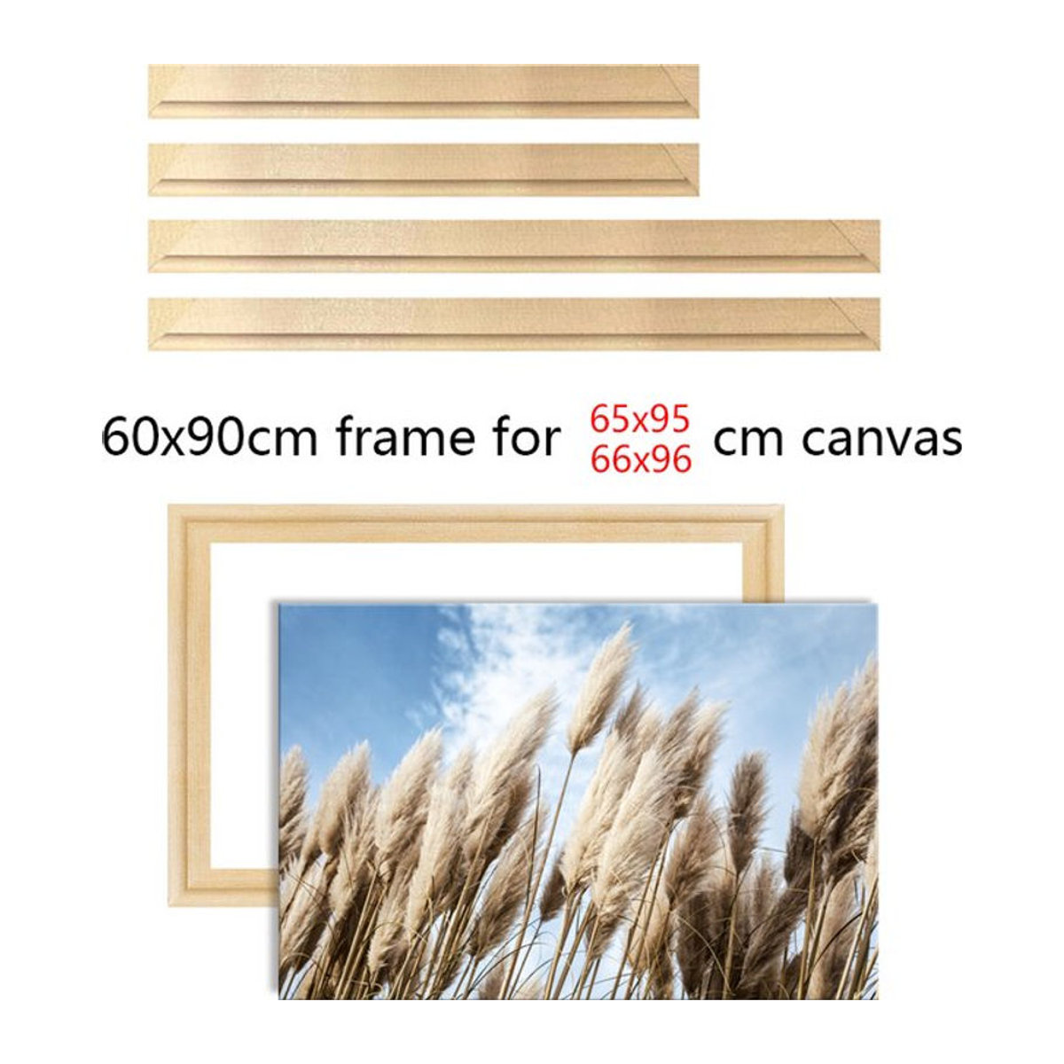 Little PP Holzrahmen in Braun für Bilder und Diamantmalerei, B/H: 60 x 90 cm - Bild 1