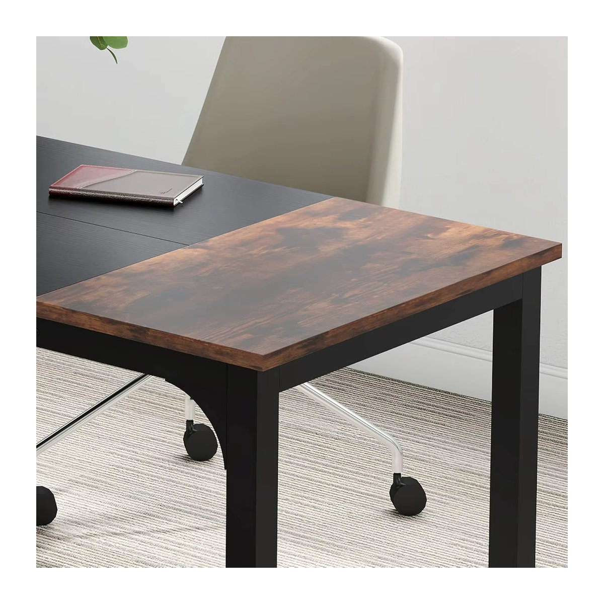 LITTLE TREE Chefschreibtisch modern in Braun mit Metallgestell, Breite: 180 cm - Bild 5
