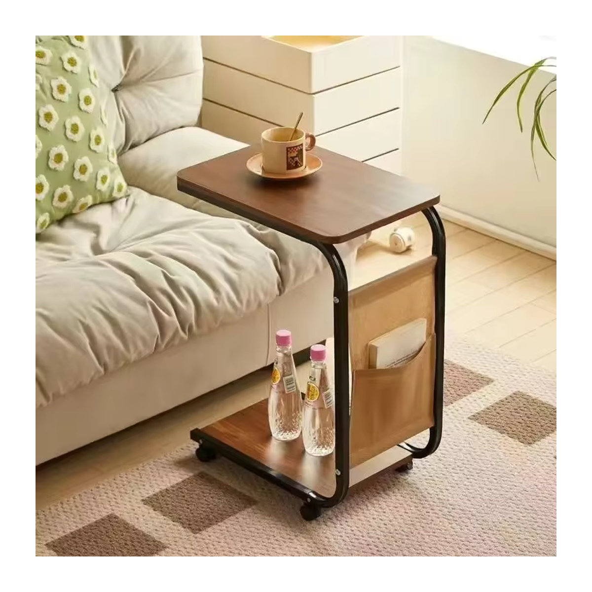 LIUSHADUOLA Couchtisch im Industrial Design aus Bambus und Metall, rechteckig, Braun - Bild 6