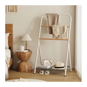 LIUSHADUOLA Garderobenständer aus Metall im minimalistischen Design für Schlafzimmer und Wohnzimmer in Schwarz oder Weiß