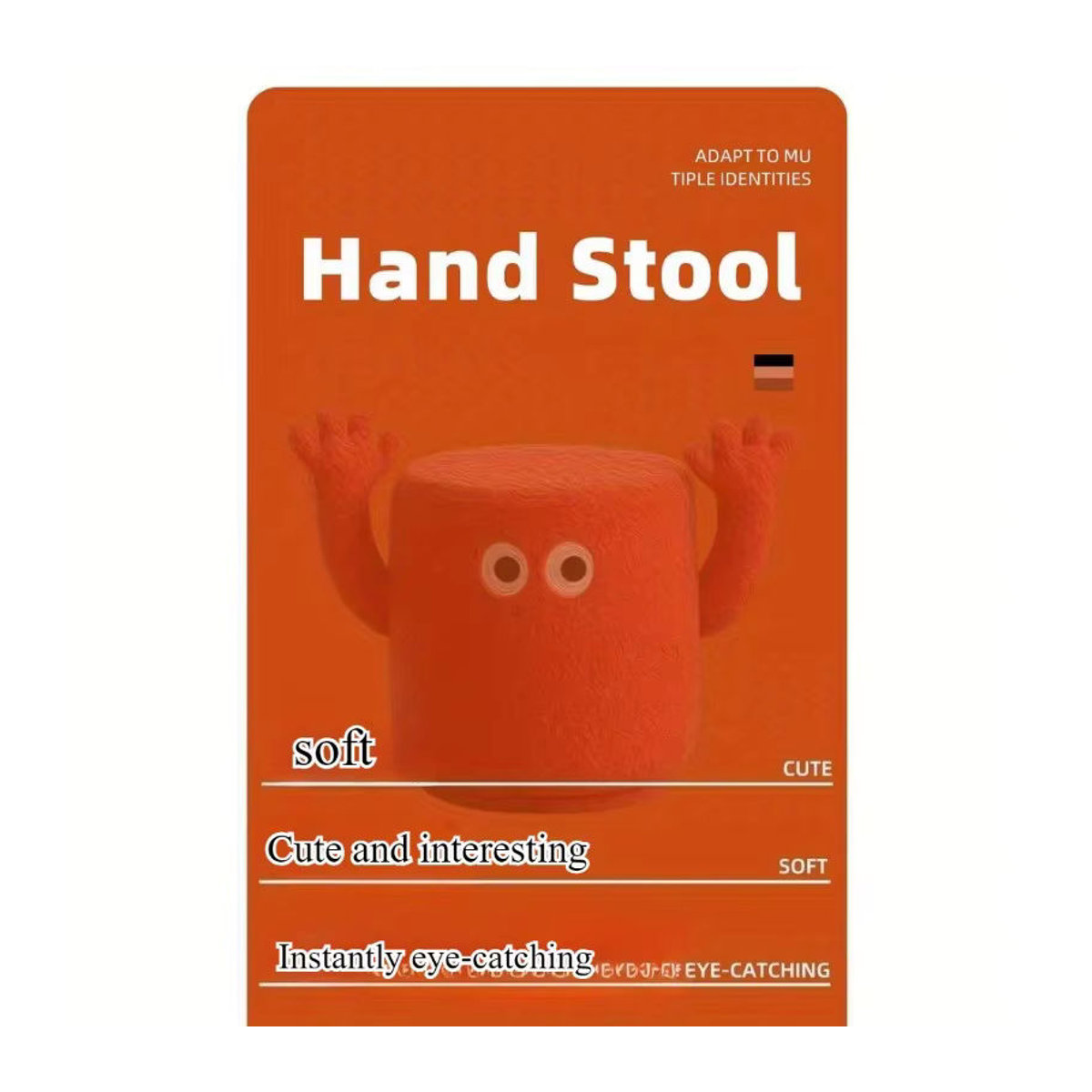 LIUSHADUOLA Handhocker Soft Pack Polsterhocker aus Lammkaschmir und Bouclé in Schwarz oder Rot - Bild 4