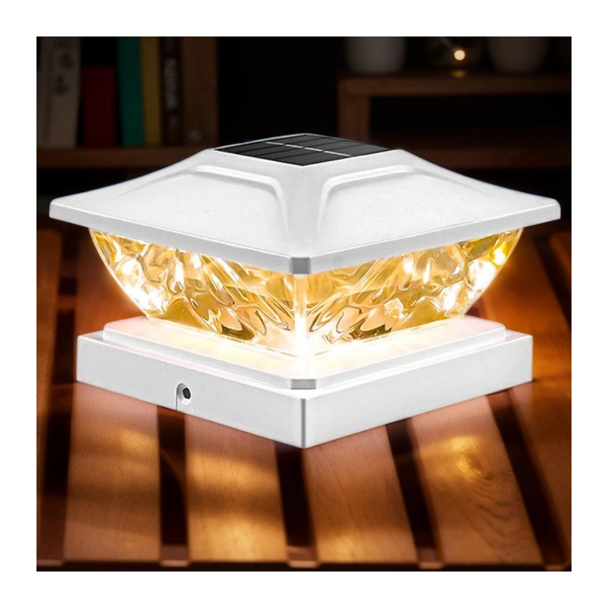 LIUXING Fire Solar Lamp Klassische Solar Pfostenleuchte mit LED für Garten und Terrasse, Schwarz, IP65 Wasserdicht - Bild 10