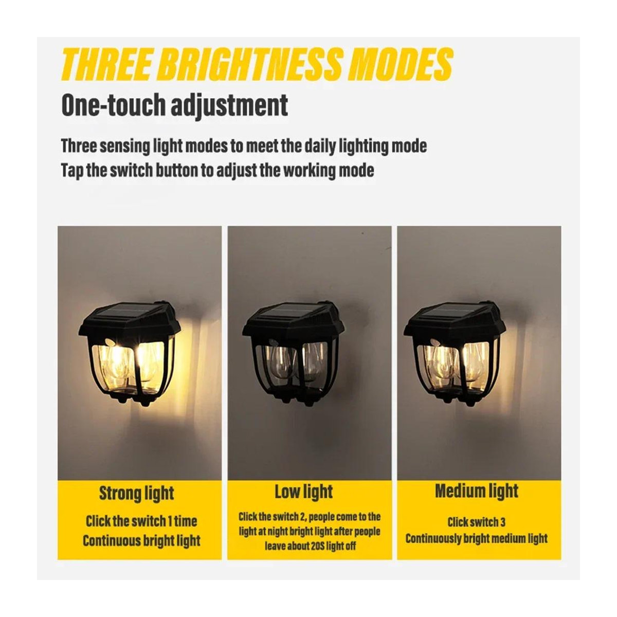 LIUXING Fire Solar Lamp Moderne LED Solar-Wandleuchte mit Bewegungssensor in Schwarz IP44 - Bild 8