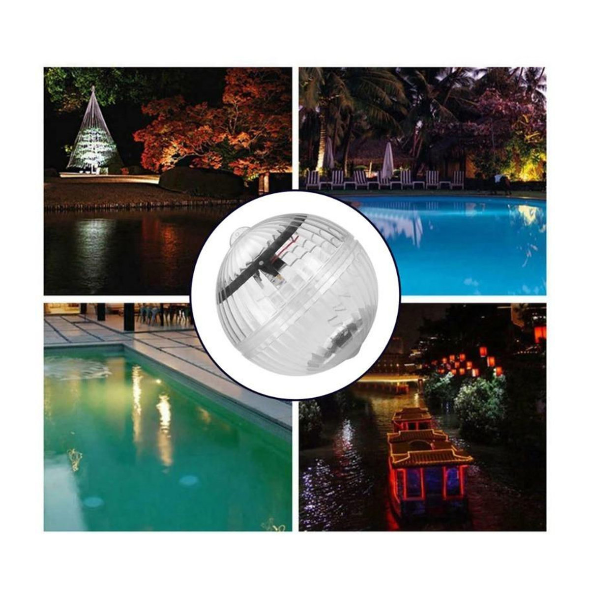 LIUXING Fire Solar Lamp Schwimmende Solar-LED-Unterwasserlampe für Teich und Pool in Bunt und Warmweiß, Durchmesser: 10 cm - Bild 7
