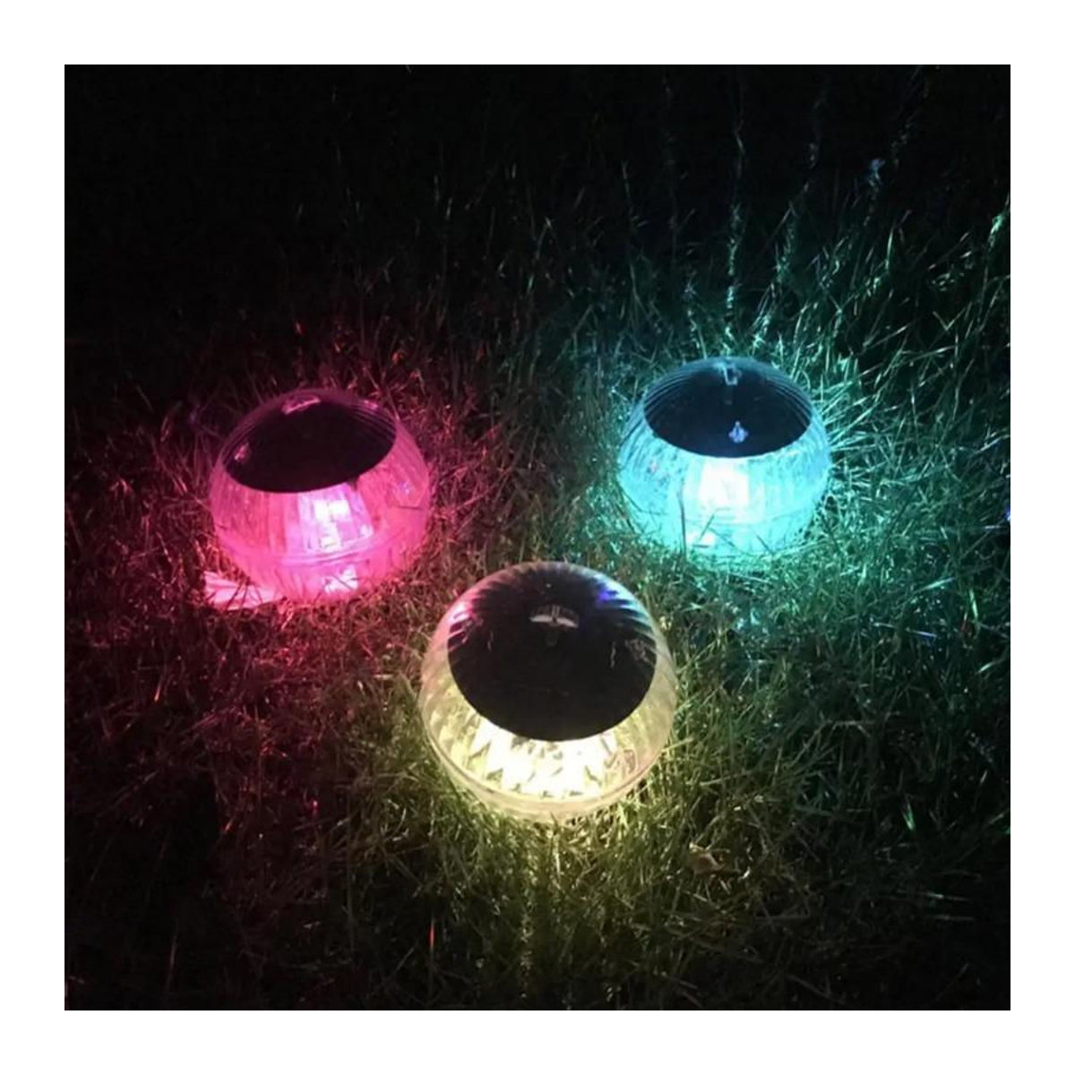 LIUXING Fire Solar Lamp Schwimmende Solar-LED-Unterwasserlampe in Bunt und Gelb für Garten, Teich und Pool, Durchmesser: 10 cm - Bild 10