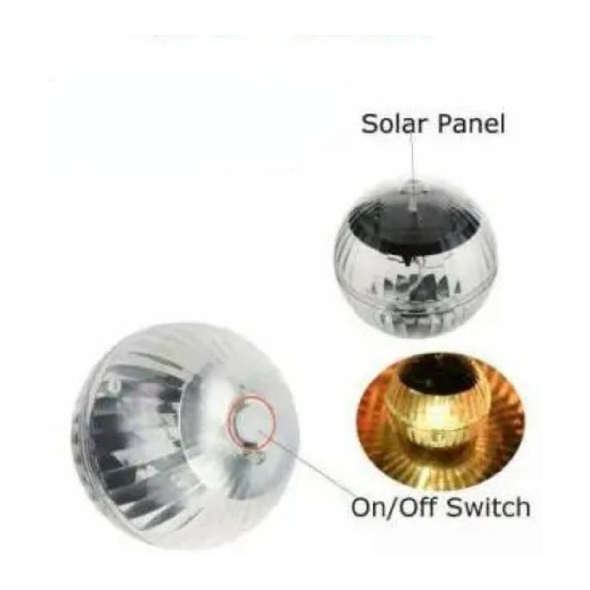 LIUXING Fire Solar Lamp Schwimmende Solar-LED-Unterwasserleuchte für Pool, Spa und Teich in Bunt und Warmweiß, Durchmesser: 11 cm - Bild 1