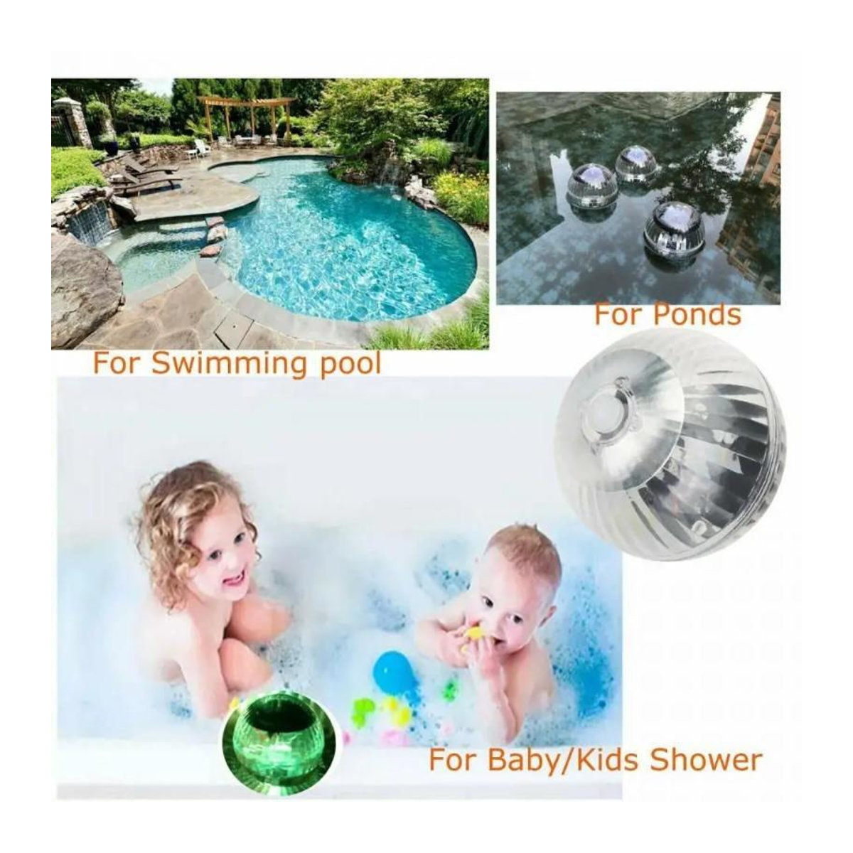 LIUXING Fire Solar Lamp Schwimmende Solar-LED-Unterwasserleuchte für Pool, Spa und Teich in Bunt und Warmweiß, Durchmesser: 11 cm - Bild 6