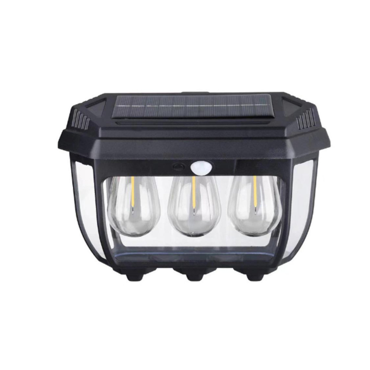 LIUXING Fire Solar Wandleuchte mit LED und Bewegungssensor, moderne Gartenbeleuchtung in Schwarz, IP44 wasserdicht - Bild 4