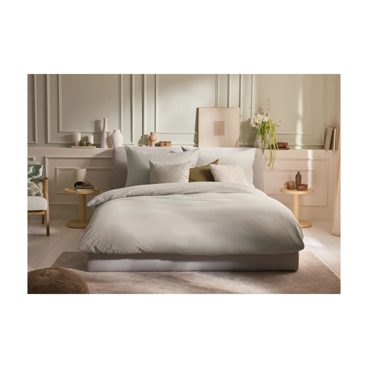 LIVARNO Bettwäsche aus Baumwolle und Leinen in King Size, Farbe Sand, B/H: 200 x 220 cm - Bild 1