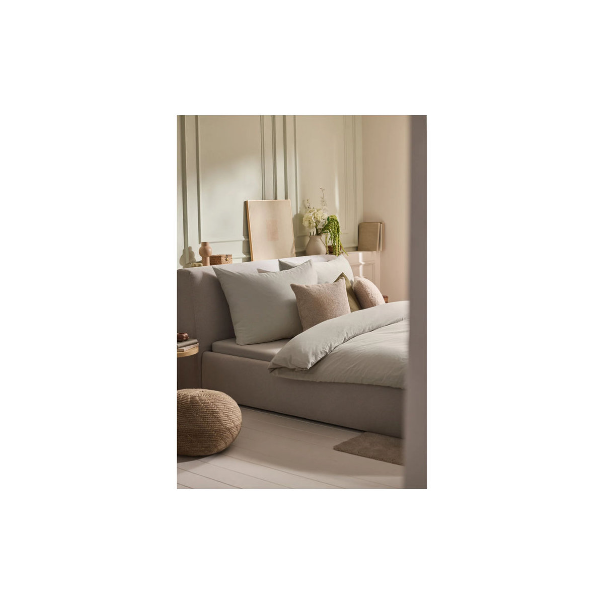 LIVARNO Bettwäsche aus Baumwolle und Leinen in King Size, Farbe Sand, B/H: 200 x 220 cm - Bild 2
