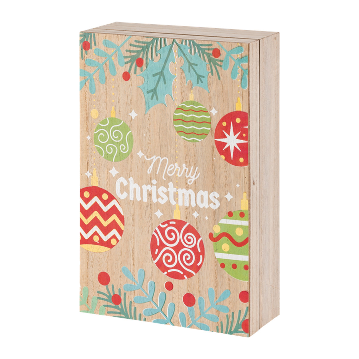 LIVARNO HOME Adventskalender aus Holz in Landhaus-Optik, mehrfarbig (braun/rot) - Bild 1