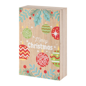 LIVARNO HOME Adventskalender aus Holz in Landhaus-Optik, mehrfarbig (braun/rot)