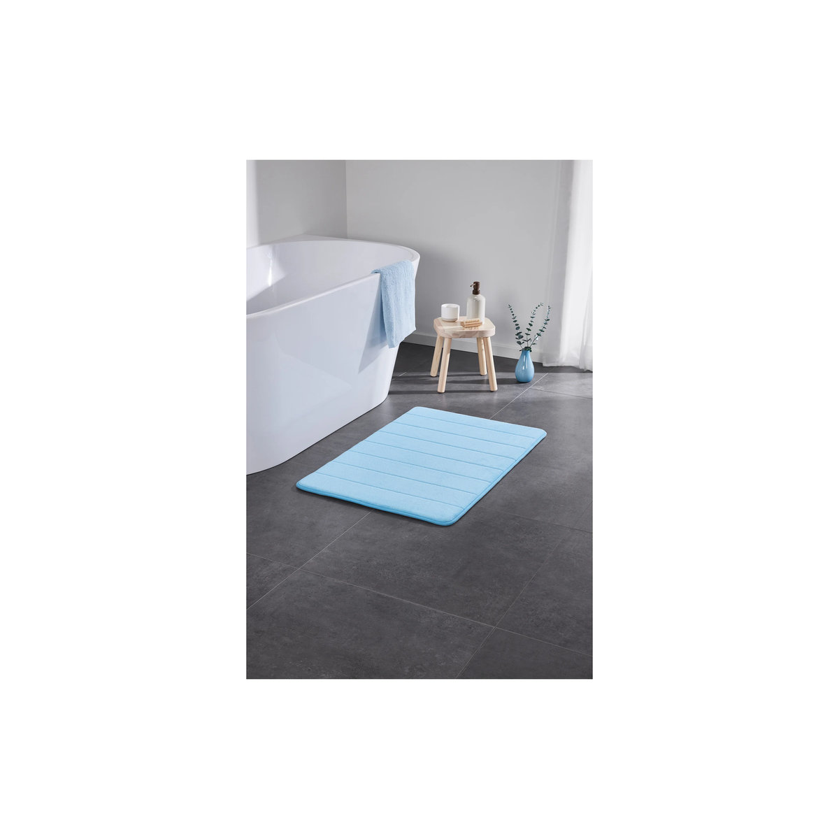 LIVARNO HOME Badematte aus Memory Foam in Blau, B/T: 60 x 90 cm - Bild 2