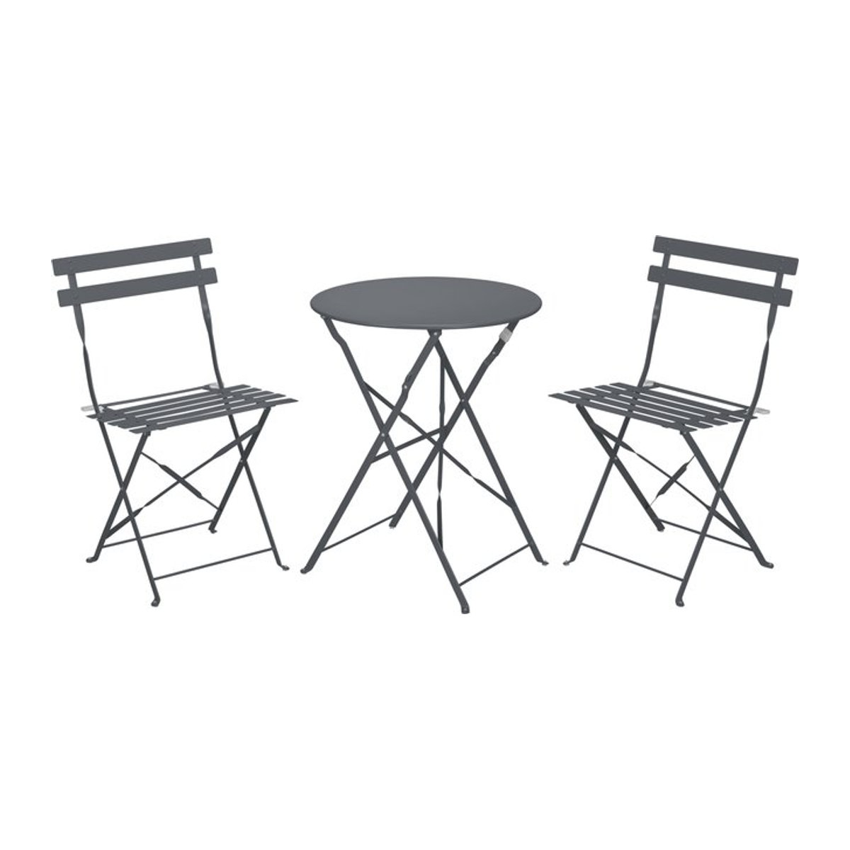 LIVARNO HOME Bistroset Gartenmöbel-Set aus Metall, 3-teilig, Grün Anthrazit - Bild 1