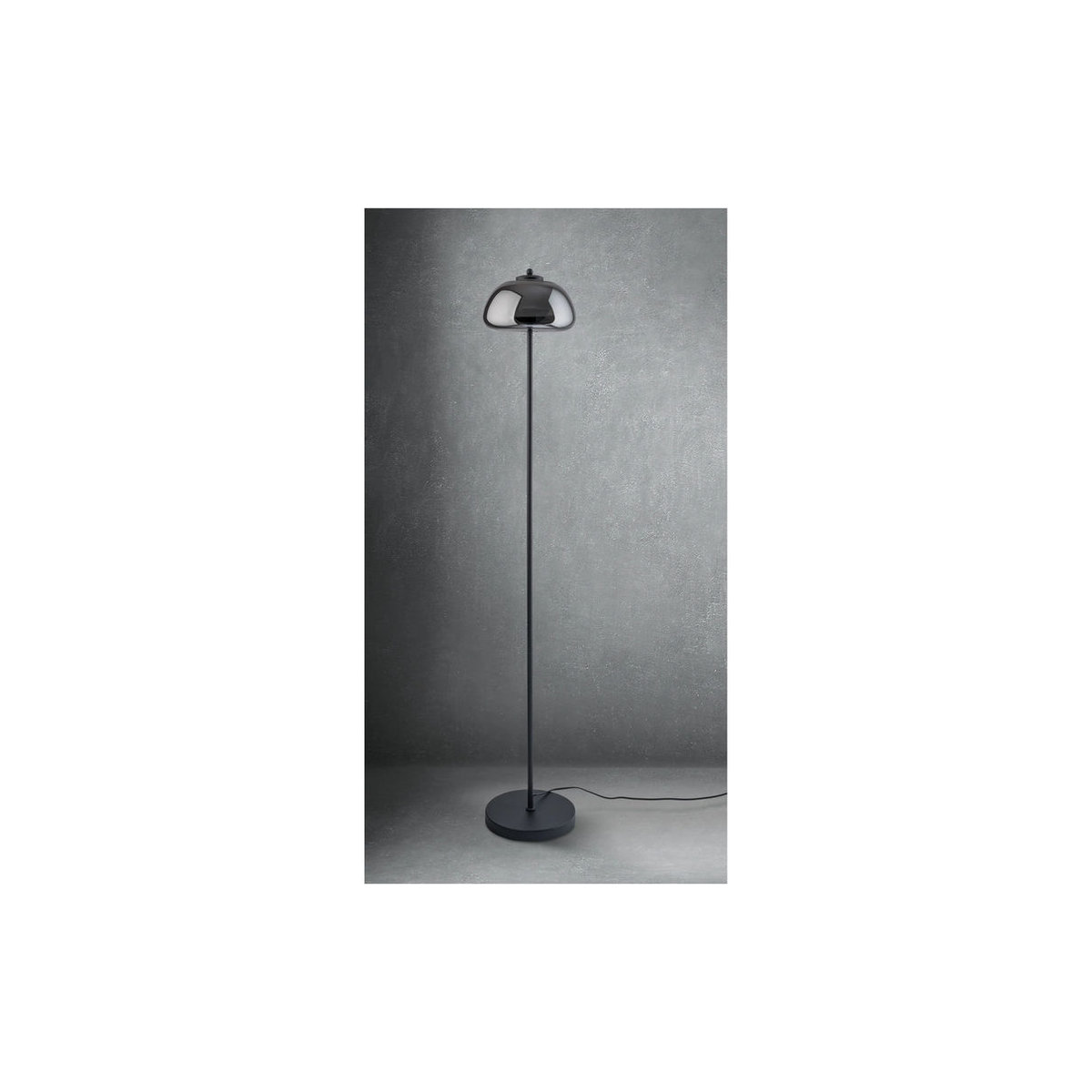 LIVARNO HOME LED-Stehleuchte in Schwarz mit Lampenschirm aus Grauglas und Stahl, Modernes Design, G9 Fassung - Bild 2