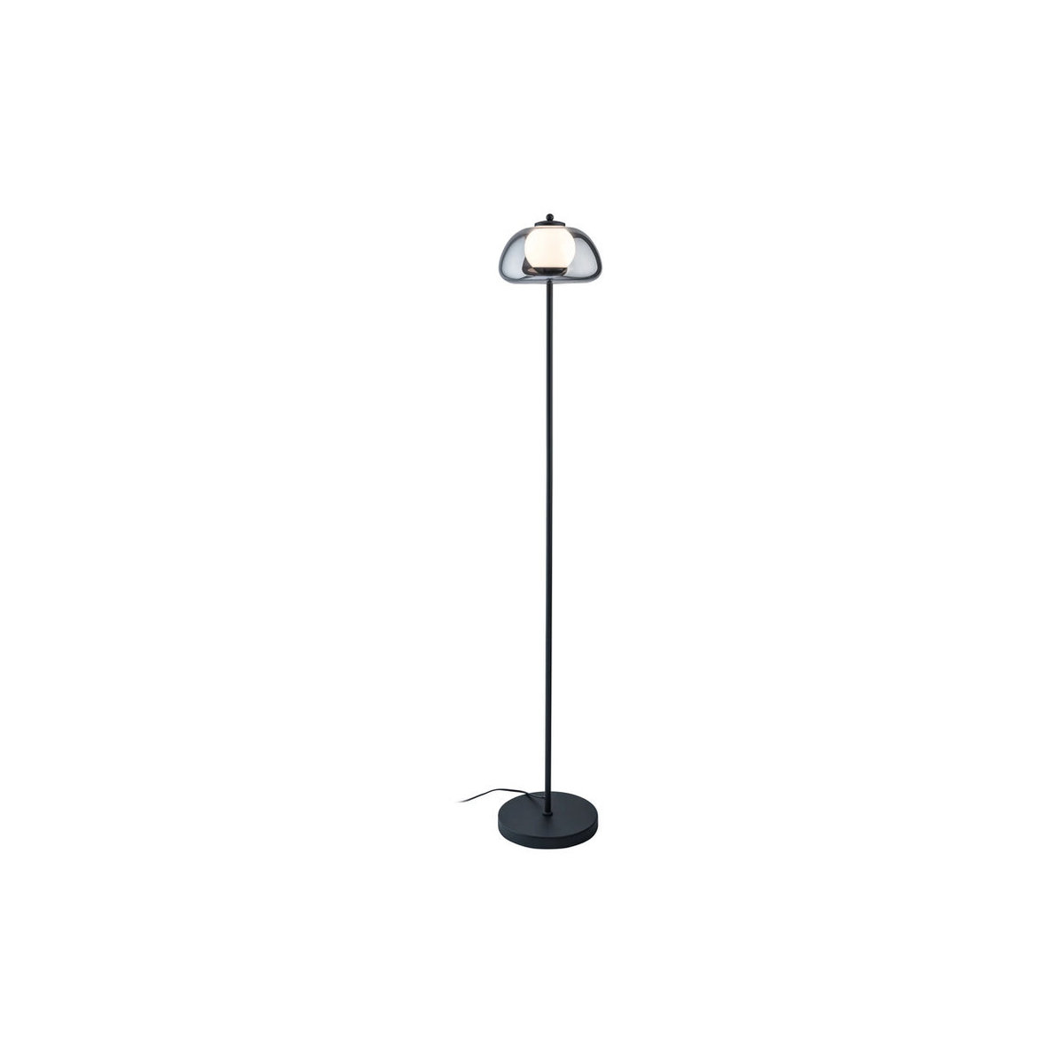 LIVARNO HOME LED-Stehleuchte in Schwarz mit Lampenschirm aus Grauglas und Stahl, Modernes Design, G9 Fassung - Bild 3