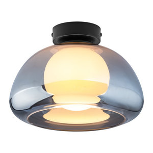 LIVARNO HOME Moderne LED-Wand- und Deckenleuchte mit Lampenschirm aus Grauglas