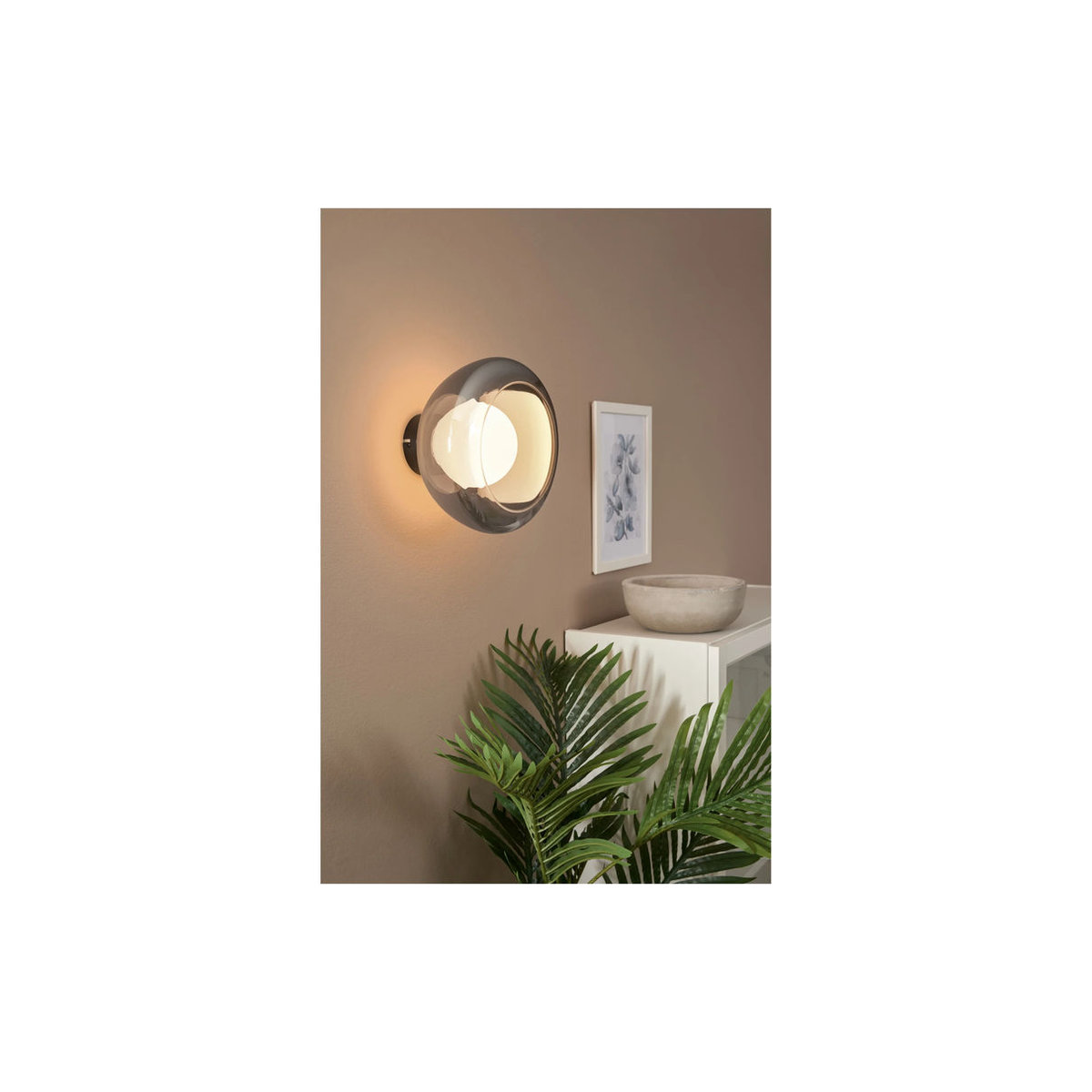 LIVARNO HOME Moderne LED-Wand- und Deckenleuchte mit Lampenschirm aus Grauglas - Bild 4