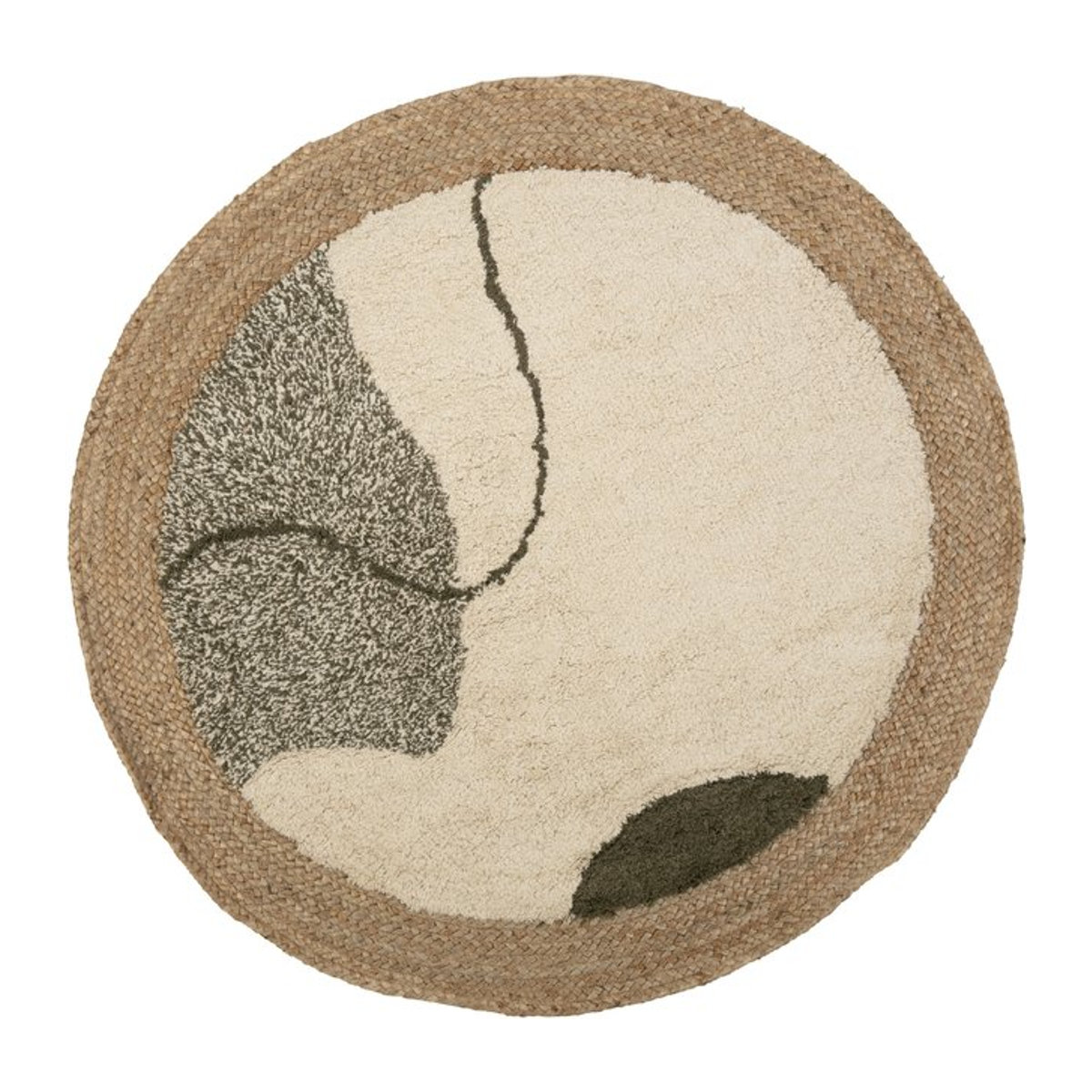 LIVARNO HOME Teppich beige rund tufted B: 120 cm, T: 66,5 cm, Durchmesser: 100 cm - Bild 1