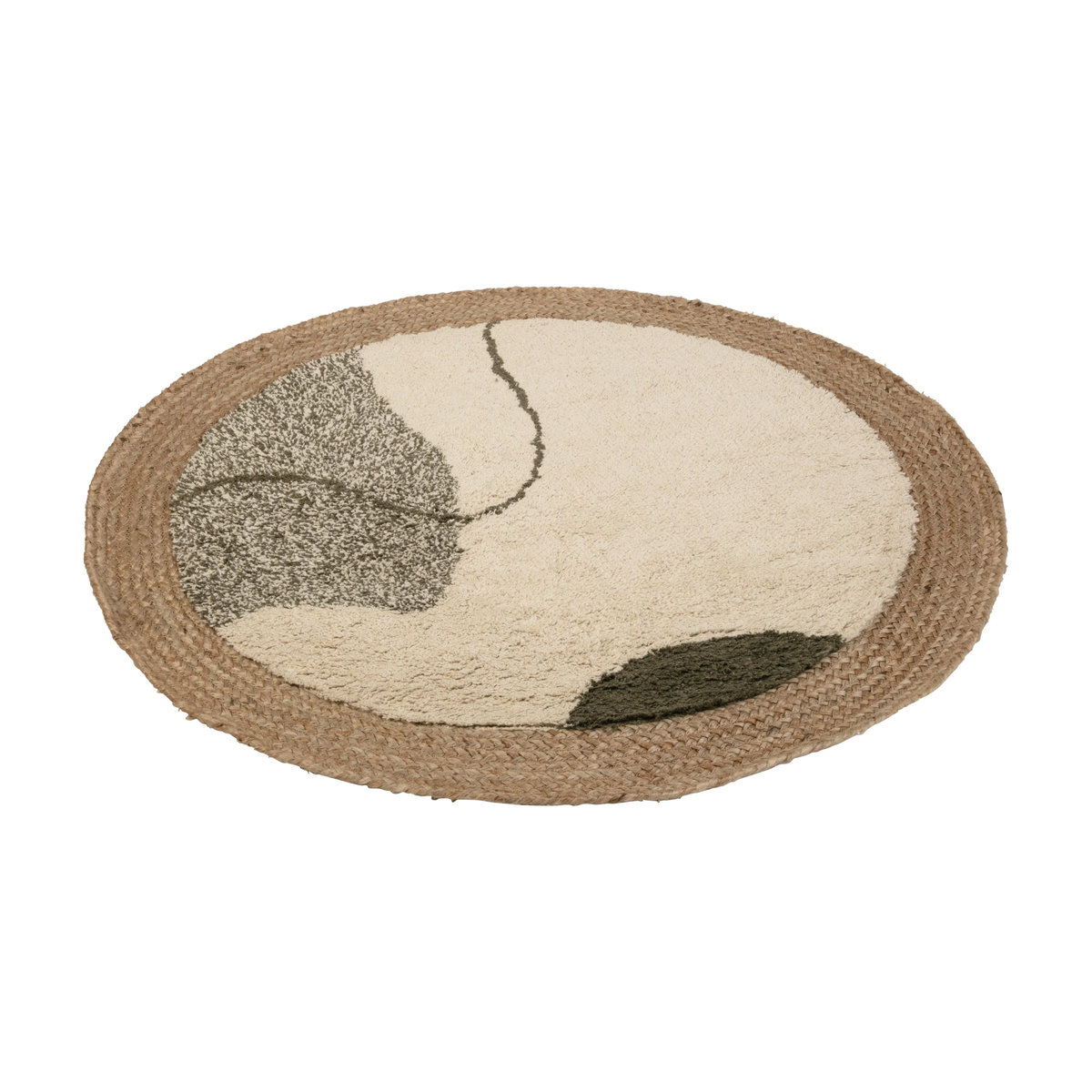 LIVARNO HOME Teppich beige rund tufted B: 120 cm, T: 66,5 cm, Durchmesser: 100 cm - Bild 3