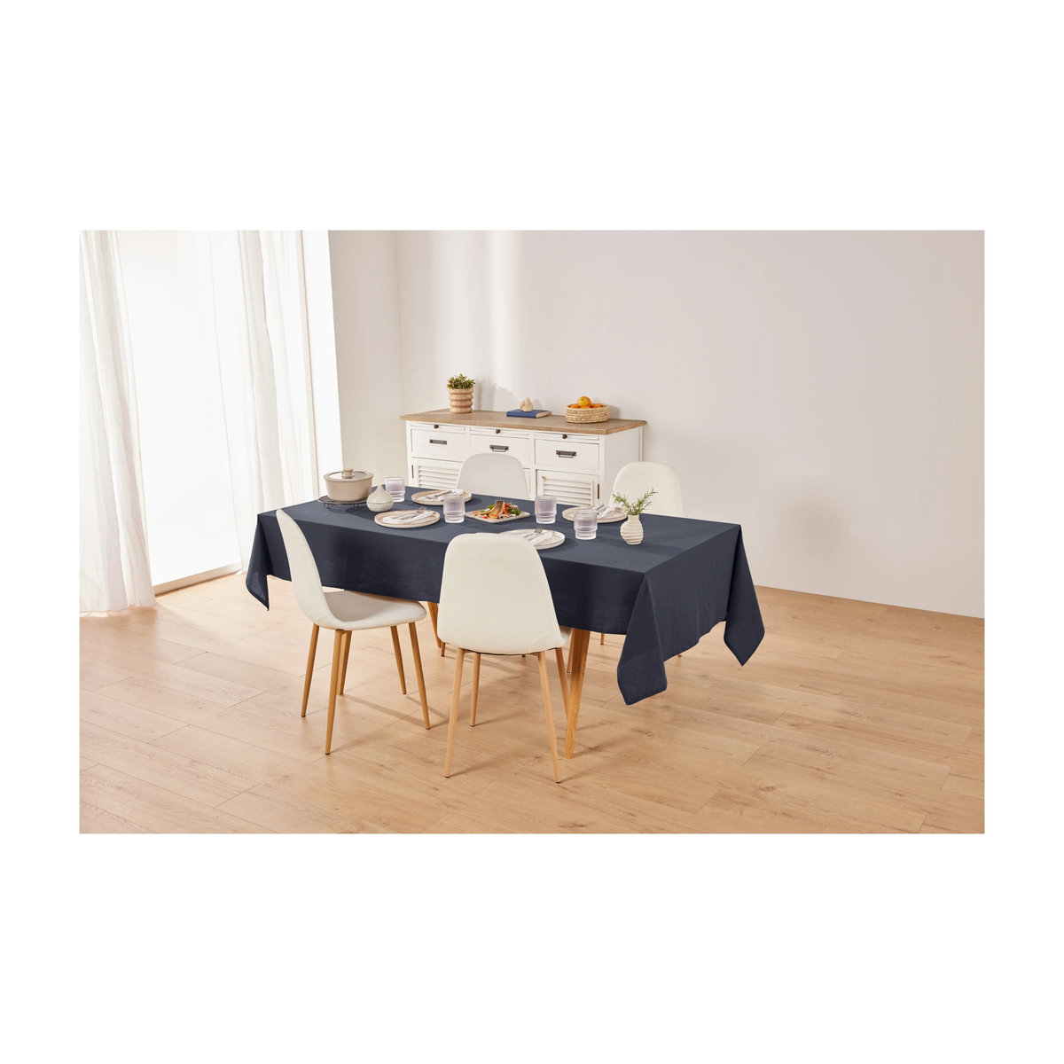LIVARNO HOME Tischdecke aus Leinen in Blau - Bild 2